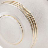 Hanging lamp round ball in vintage art deco gold frosted glass