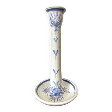 Ceramic candle holder with floral decoration, Brittany