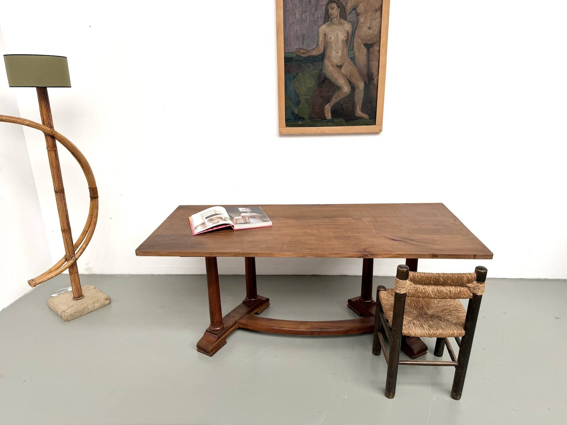 Art Deco dining table or desk in oak and beech – 1930s