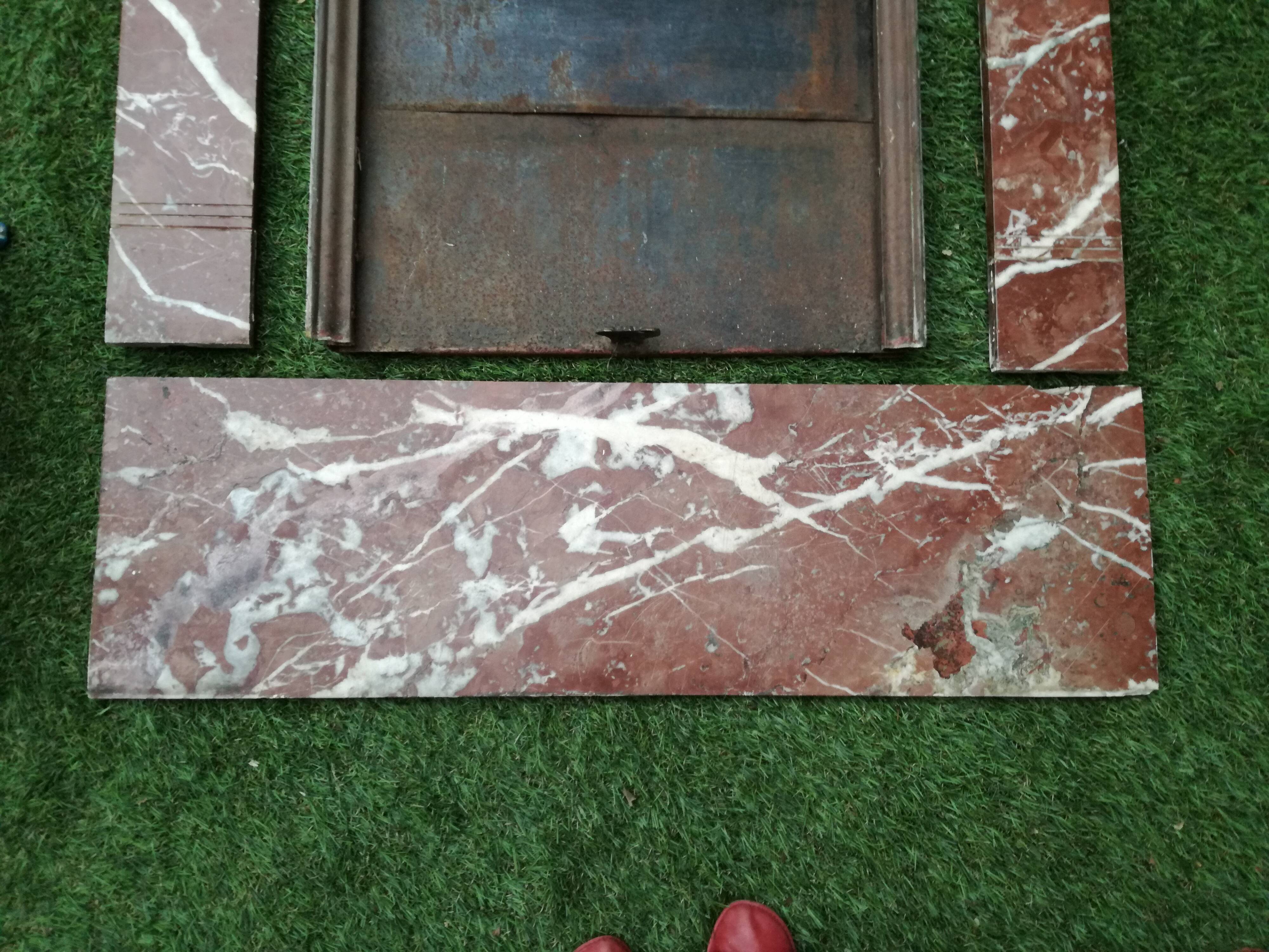 Fireplace in red marble from Languedoc