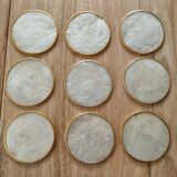 Ensemble de 9 sous-verres en nacre