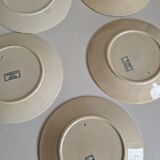 Set of 5 Flat Plates Sarreguemines Model Royat