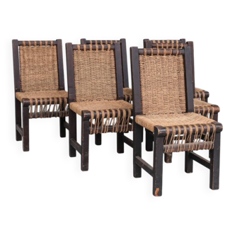 Set of Six Art Deco French Dining Chairs attr. to Francis Jourdain