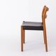 Ensemble de 5 chaises Niels Otto Møller modèle 84 – Chaise de salle à manger danoise en teck et cuir