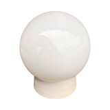 Industrial wall lamp, white, glass, foton, poland, 1960s.