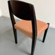 Lot of 6 blackened wooden chairs with French design fabric from the 1970s Self.