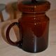 Vintage Hand Blown Brown Glass Pitcher/Carafe with Lid