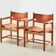 Borge Mogensen Pair of Model 3238 Spanish Dining Chairs for Fredericia 1964