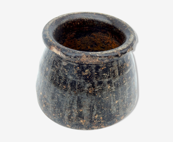 Pot en pierre ancien mortier vide poches stone pot Inde | Selency
