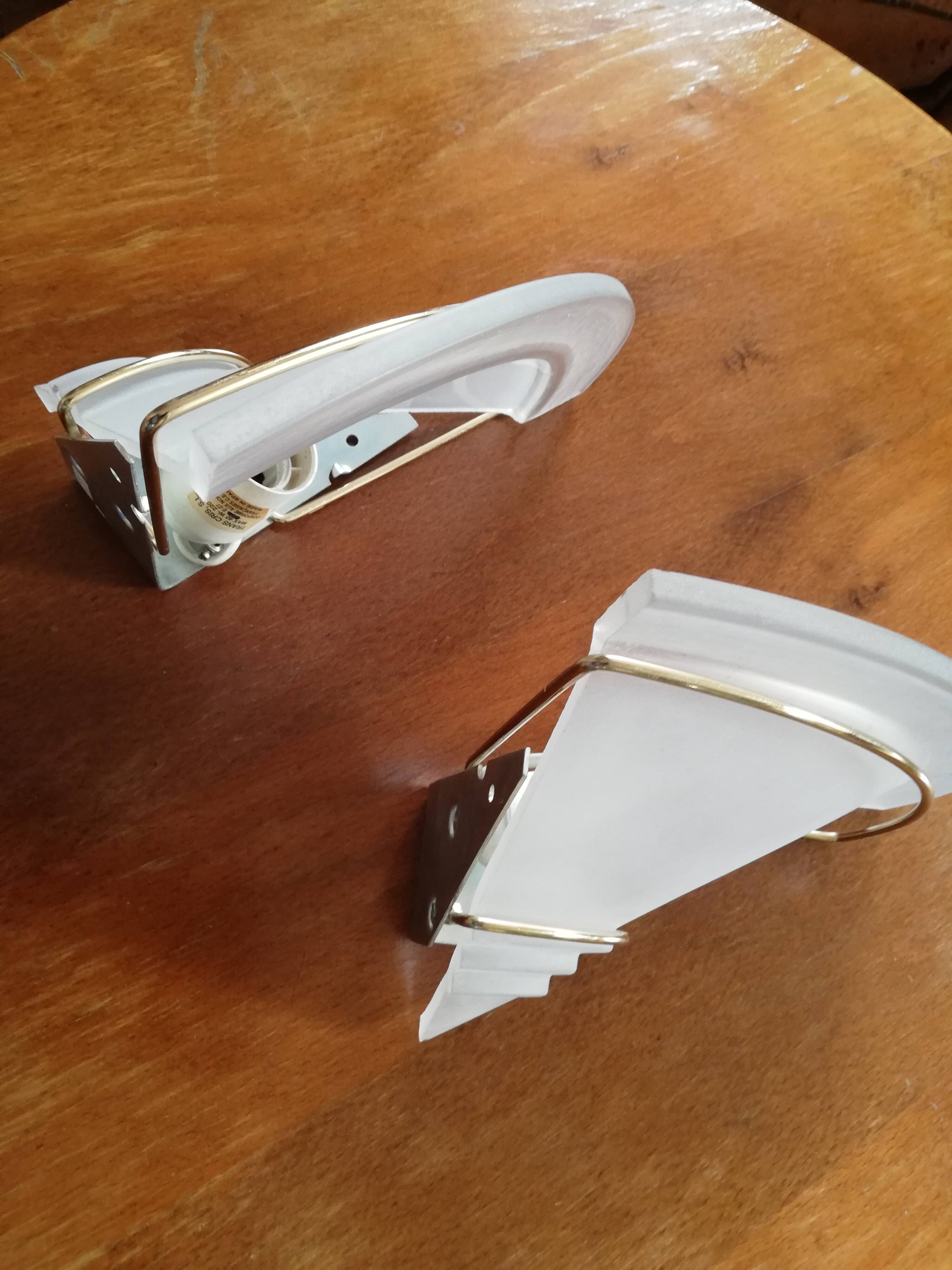 Set de 2 appliques murales d'angle 60's