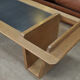 Coffee table in solid oak and metal by Guillerme & Chambron 1950s