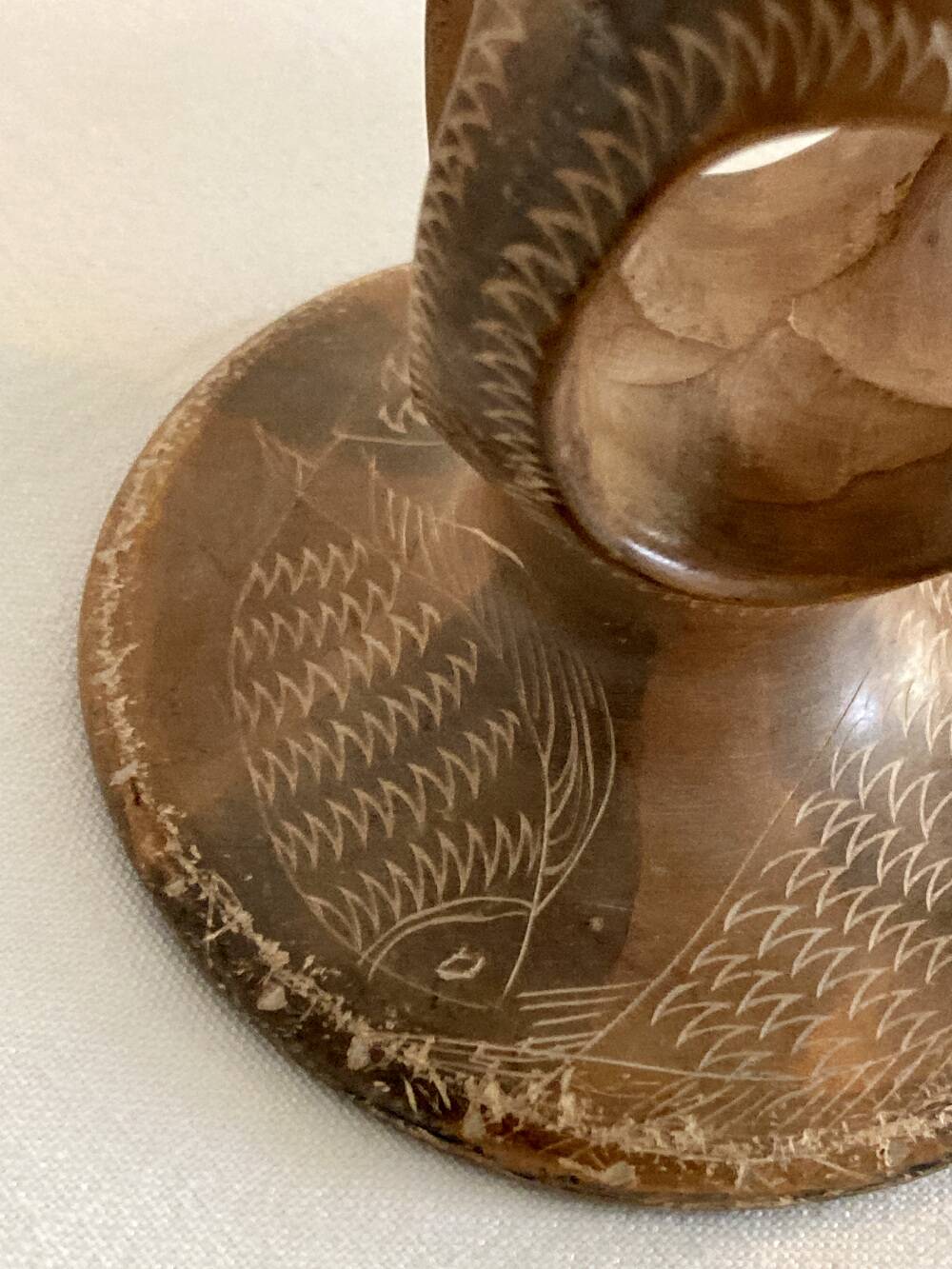 Pair of soapstone candlesticks, Kenya