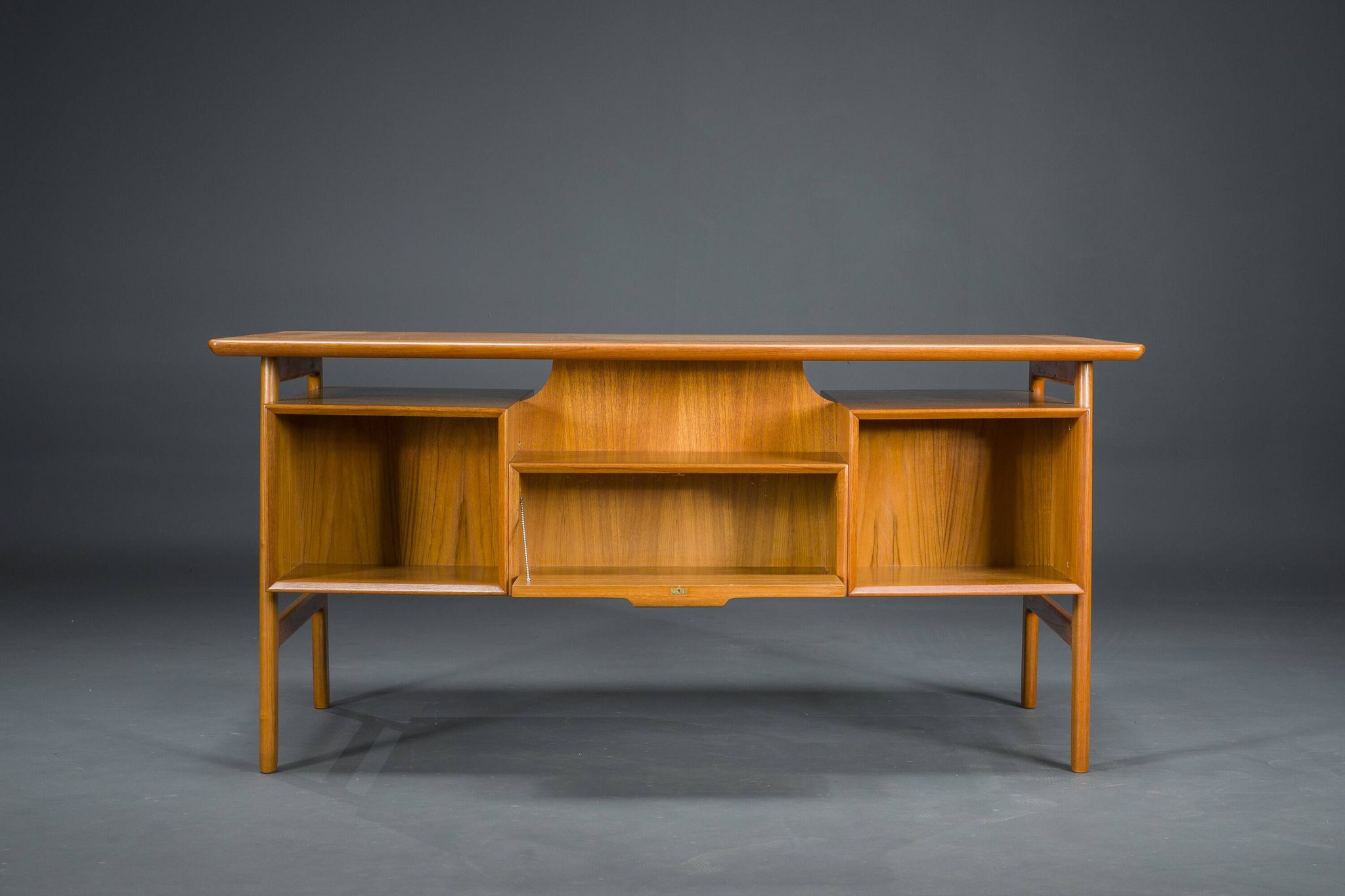 Model 75 Teak Desk by Gunni Omann for Omann Jun Furniture Factory, 1960s