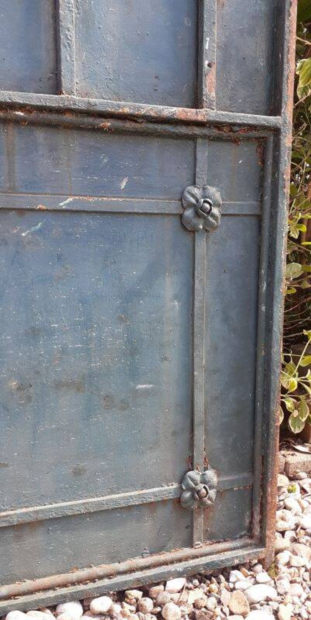 Solid gate, garden iron, H227x110cm, old, exterior door