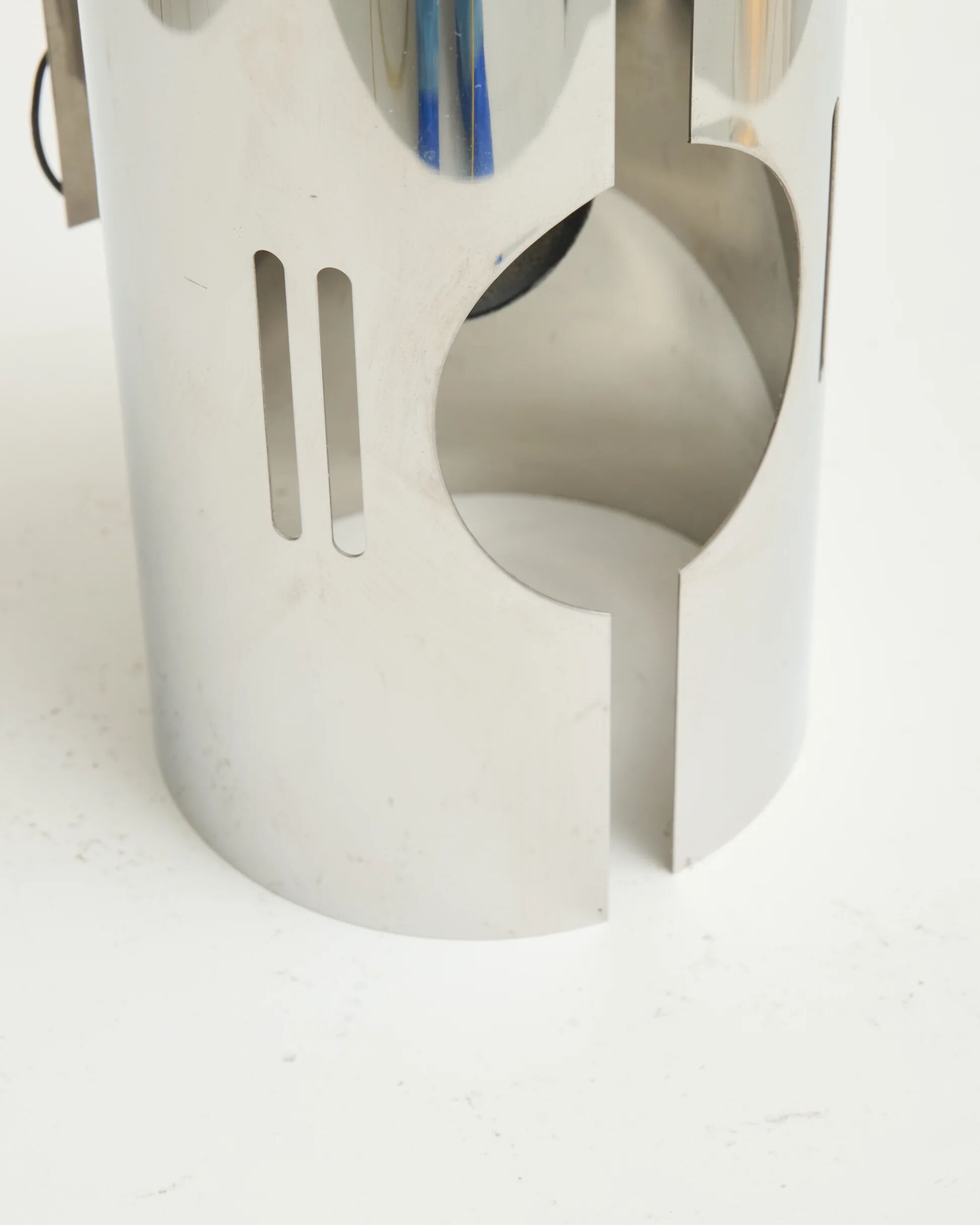 Pair of chrome wall lights with slits, 1970s