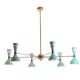 Radiant diablo-shaped chandelier with 12 lights. Contemporary.