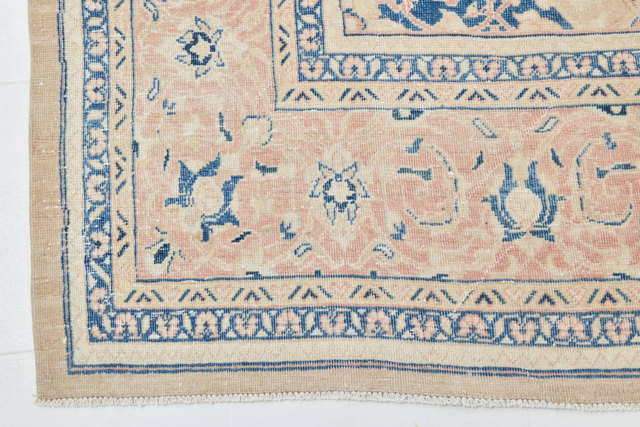 Tapis Vintage Off-White et Rose Poudré, Style Classique, 292x399 Cm