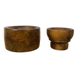 Duo Scandinavian teak bowls from the 60s