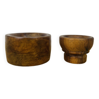 Duo Scandinavian teak bowls from the 60s