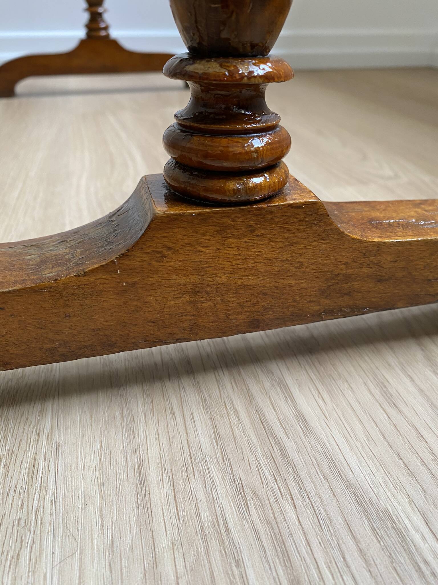 Vintage turned wooden towel rack