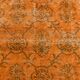 Tapis Vintage Orange Ocre Patiné, Style Bohème Chic
