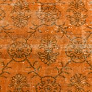 Tapis Vintage Orange Ocre Patiné, Style Bohème Chic