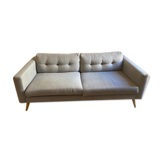 Scandinavian-style 3-seater grey sofa