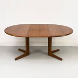 Table à manger ronde extensible danoise en teck, années 1970