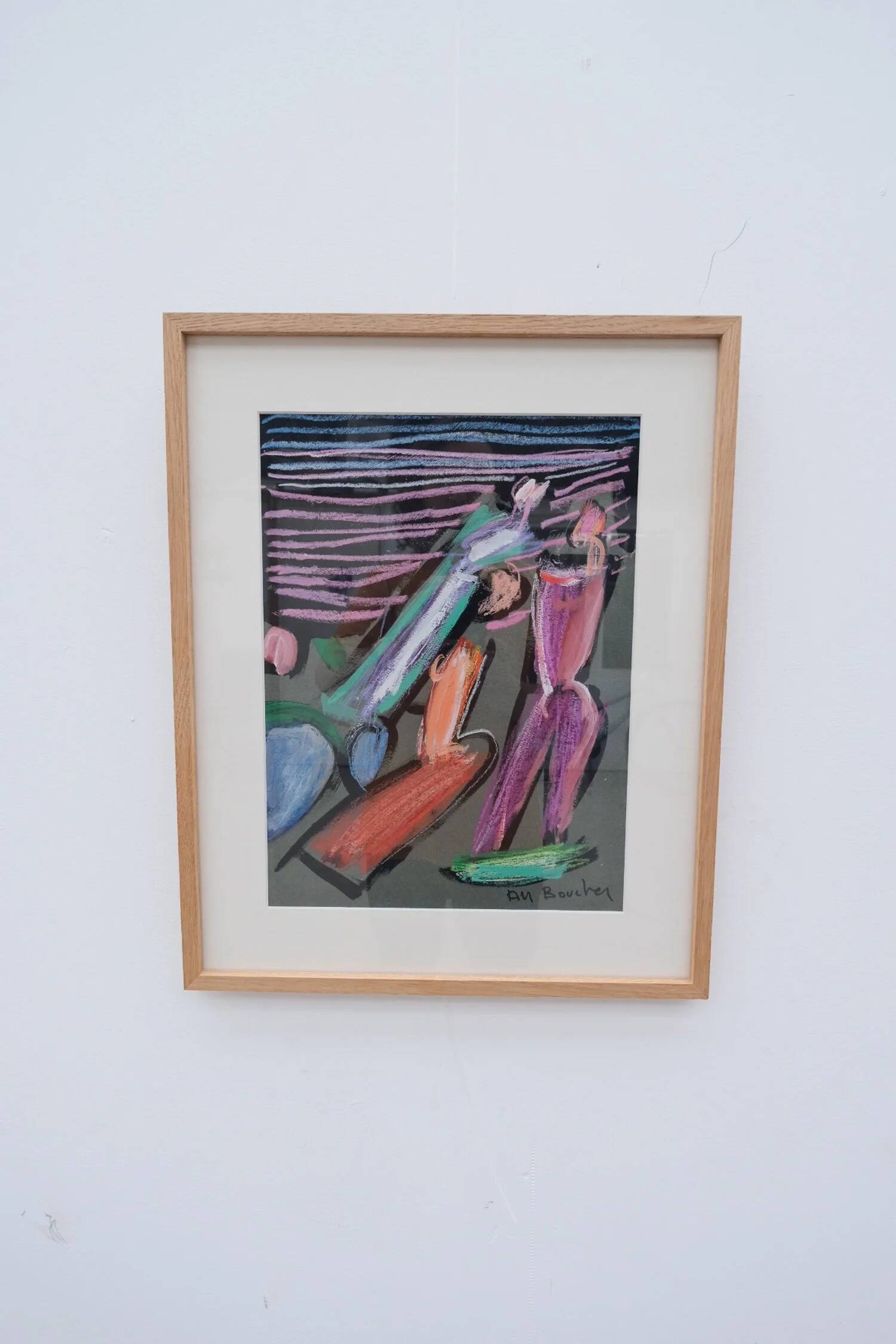 Peinture technique mixte sur papier de alain michel boucher (1944-2020)
