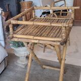 Bamboo and rattan folding table