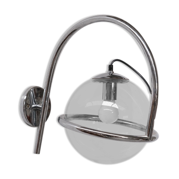 Chrome and clear glass mid-century kinkeldey wall light