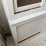 Library showcase ivory white sliding doors