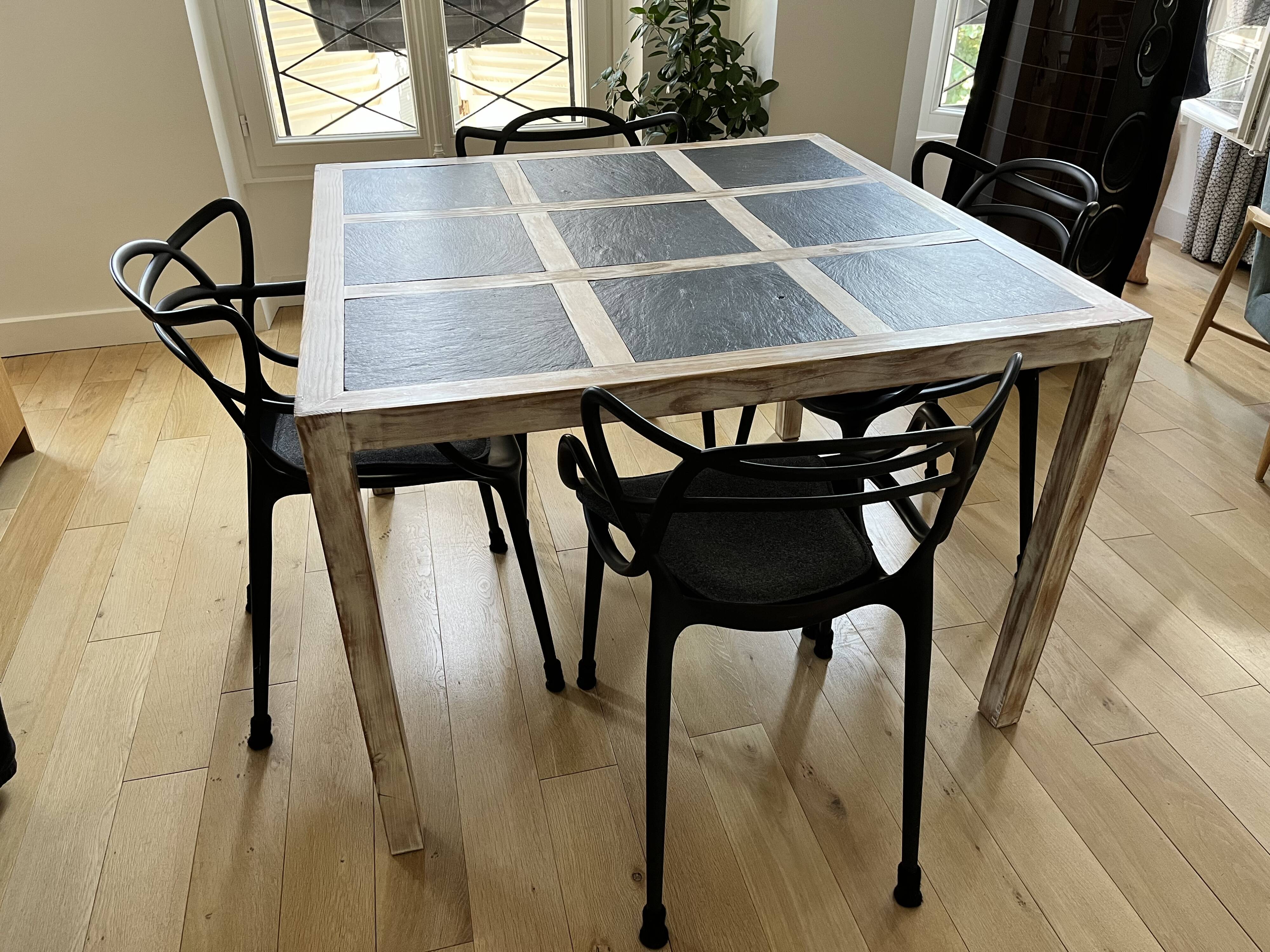 Slate and wood table