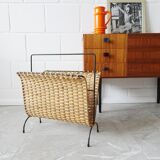 Magazin rack made of rattan and iron