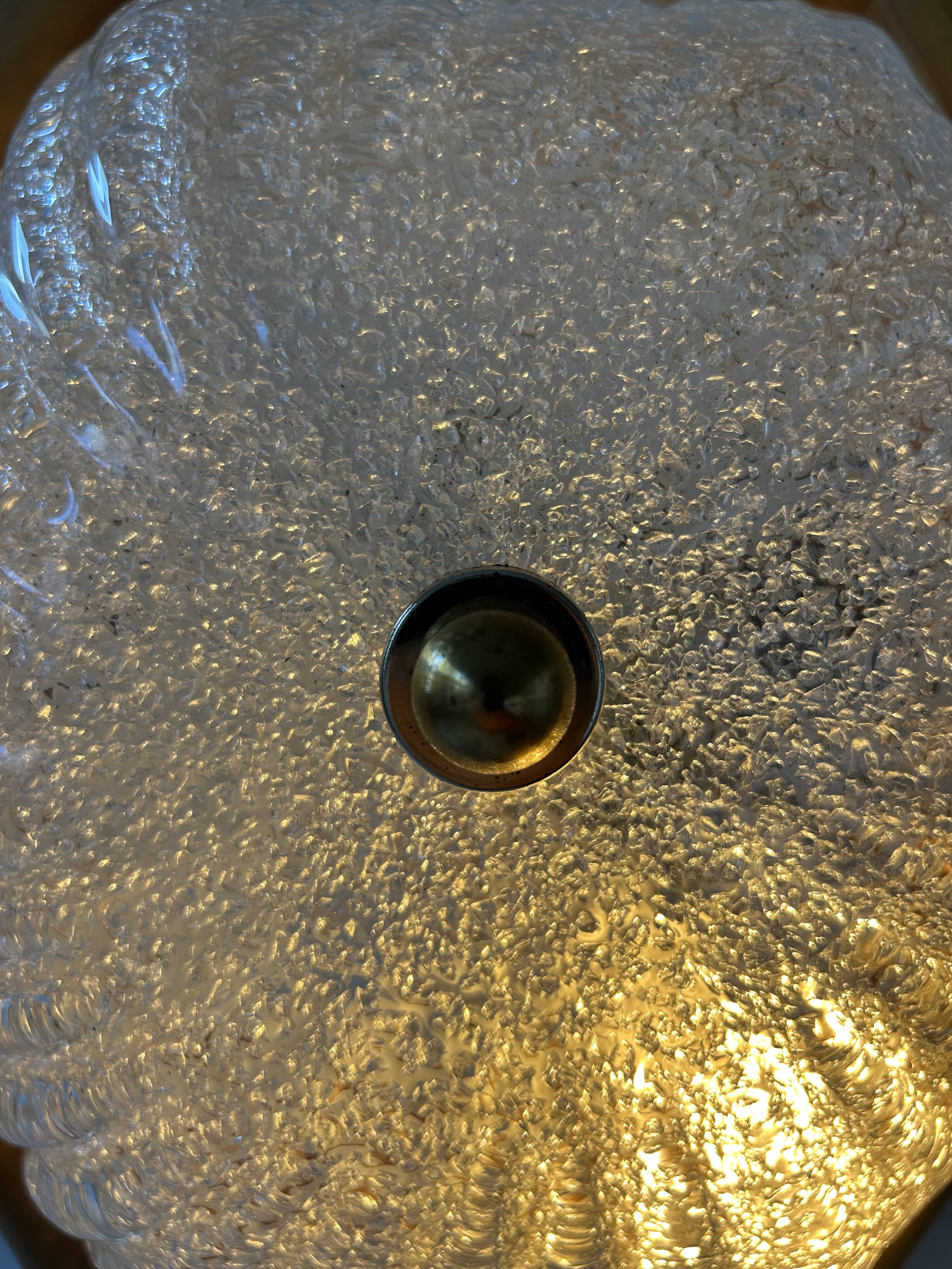 Pair of vintage wall lights, pine and Murano glass, Italy 1980