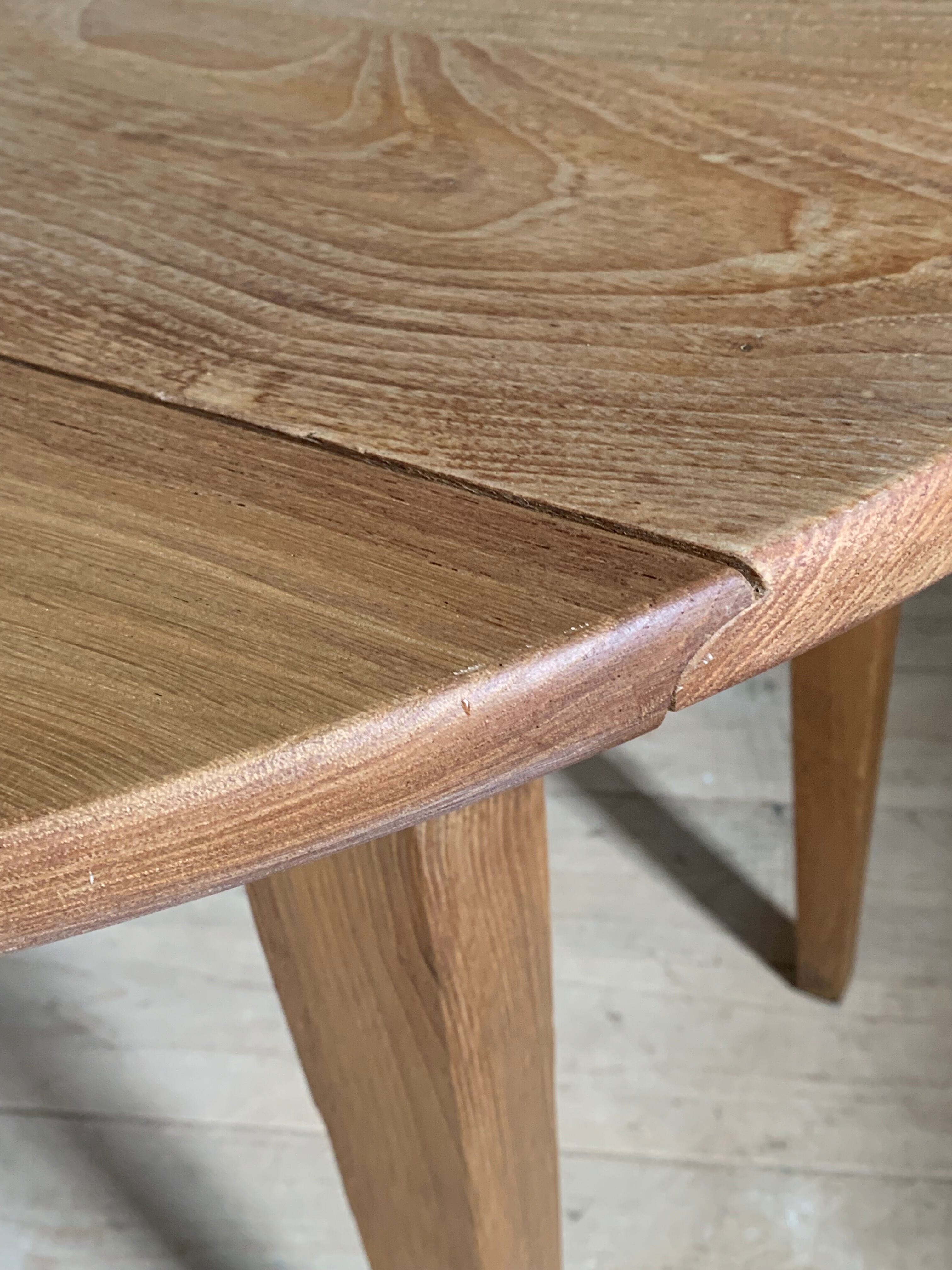 Modular table with vintage solid oak flap