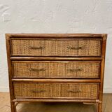 Wicker and rattan chest of drawers