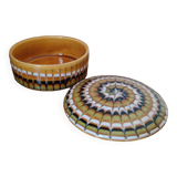 Art Deco ceramic jewelry box with spiral pattern