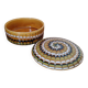 Art Deco ceramic jewelry box with spiral pattern