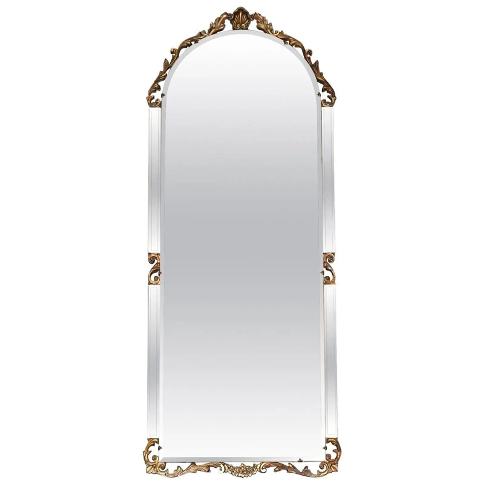 Vintage Art Deco Mirror with Bevelled Glass Panels in Peach by Atsonea, 1960s