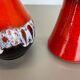 Ensemble de 2 vases multicolores en poterie Fat Lava Op Art fabriqués par JASBA Ceramics Allemagne