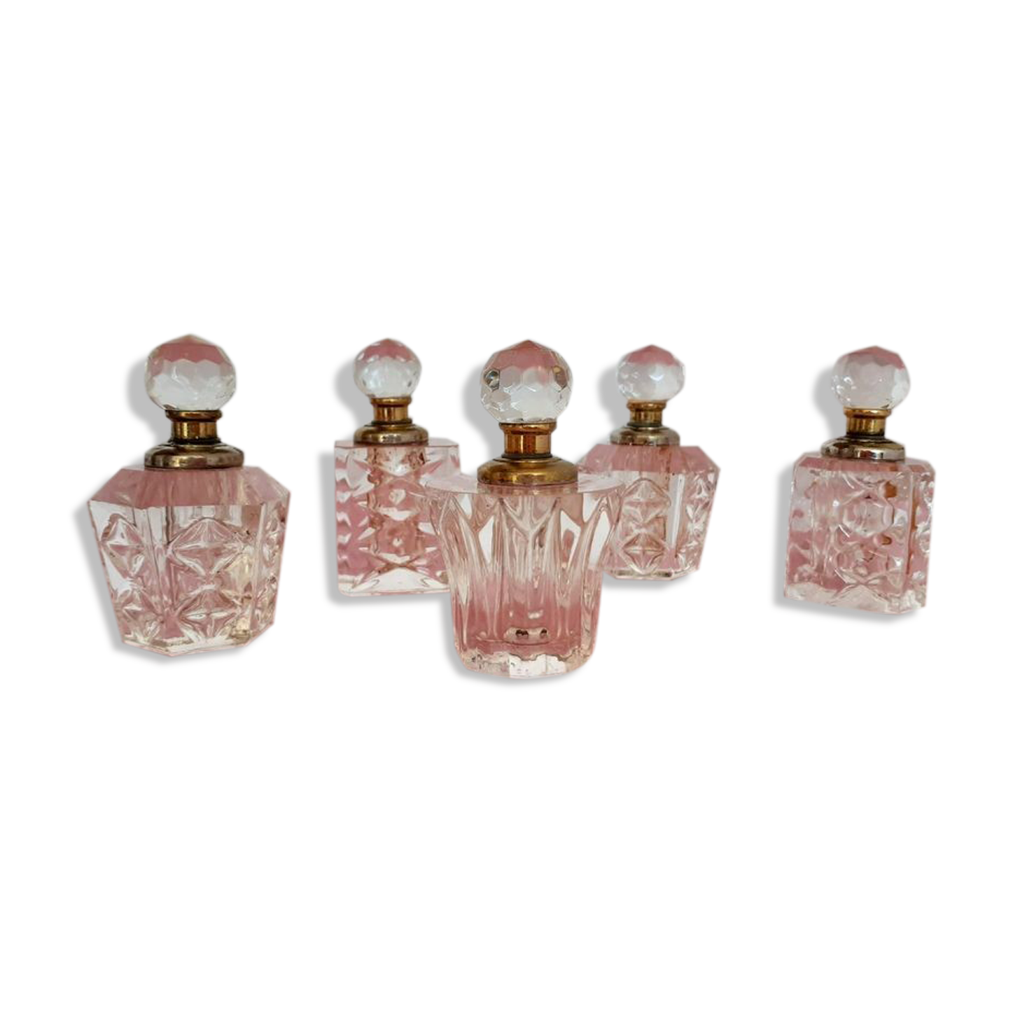 5 old miniature perfume bottles
