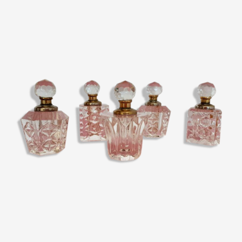 5 old miniature perfume bottles