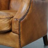 Vintage Armchair Made of Sheepskin Leather