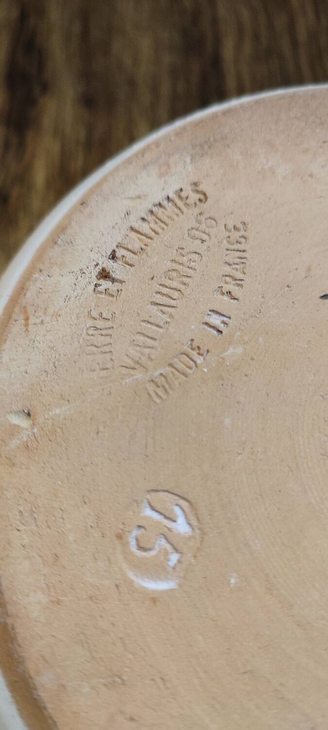 Vallauris ceramic decorative fondue pot