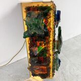 Vintage brutalist glass wall lamp, 1960s