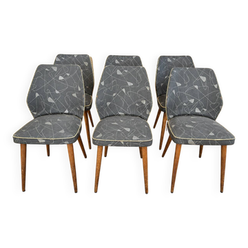 Suite de 6 chaises vintage – Design années 1950/1960 (br)