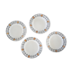 Ensemble de 4 assiette L'Amandinoise, motif géométrique, vintage français, rustique, campagne