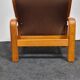 Brown leather Danish design arm chair by I Olsen&son Mobelfabrik