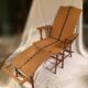 Chaise longue  en rotin milieu 20e siècle